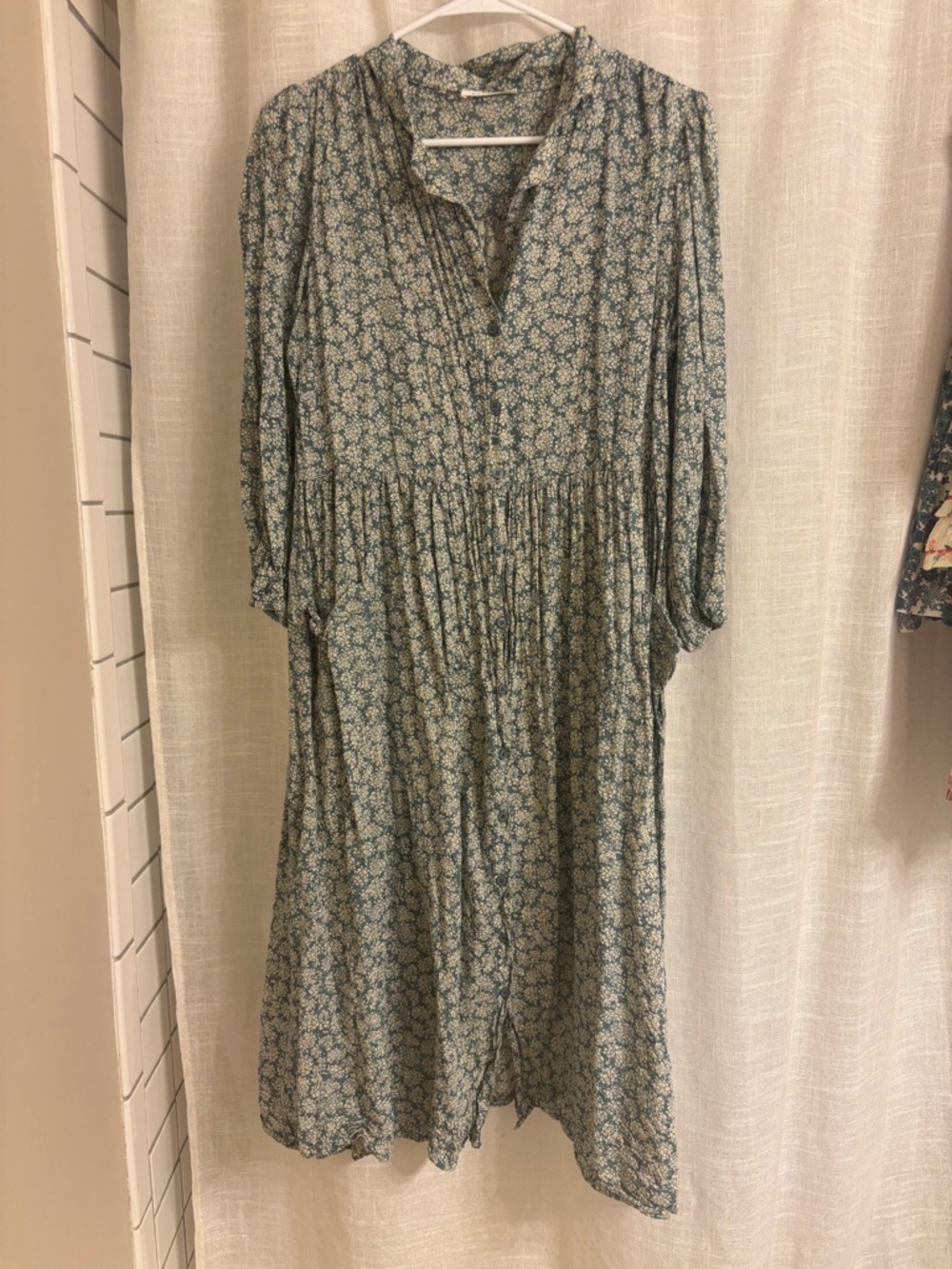 Floral Midi Dress in Blue